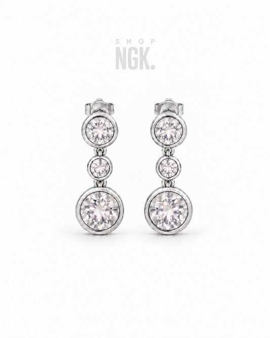 TRIPLE BEZEL DROP STUDS